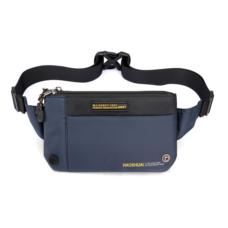 New  men's breast bag, messenger bag, fashion and leisure outdoor fanny pack, sports shoulder bag, simple men's bag.