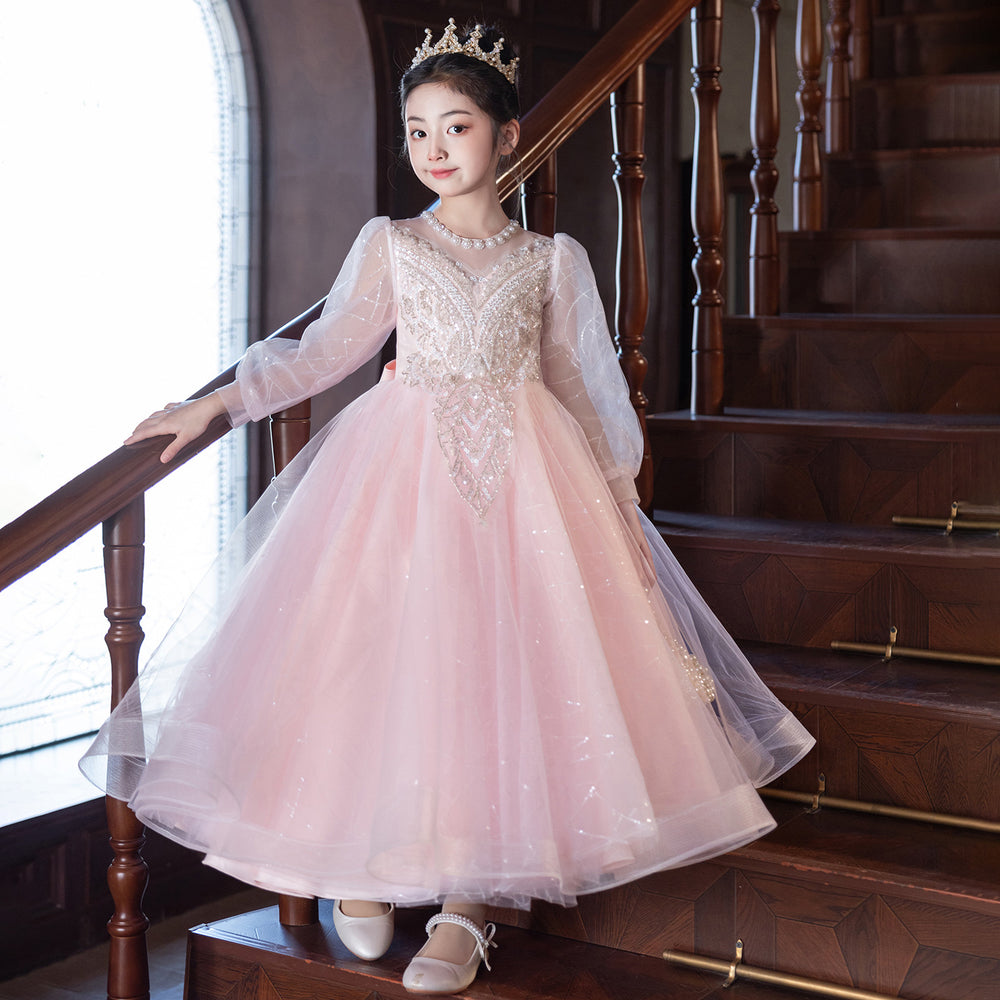 Girls' dresses wedding dresses piano performance flower girl dresses hostess dresses little girls' princess birthday performance outfits new
