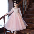 Pink long-sleeve maxi dress
