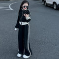 Girls'  new fashion kids' casual spring tracksuit set - cardigan jacket & wide-leg pants two-piece outfit