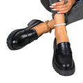 new black british style loafers, chunky sole single shoes, spring/autumn retro slip-ons, plus size, export quality