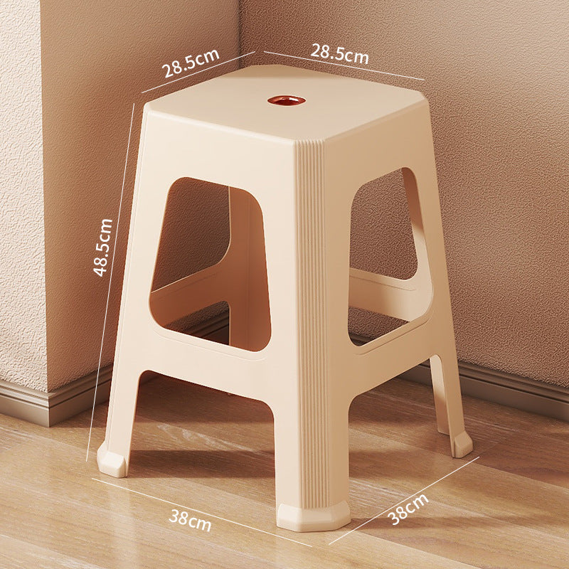 Red plastic stool extra thick living room cooked glue adult high stool durable non-slip casual dining table thickened stacking bench