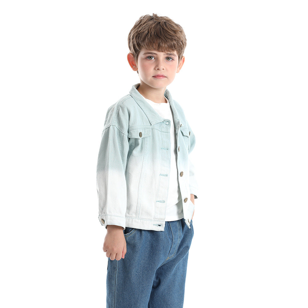 Export children's clothing boys and girls autumn outwearnew arrivalchildren's casual candy color denim tops boys spring & fall