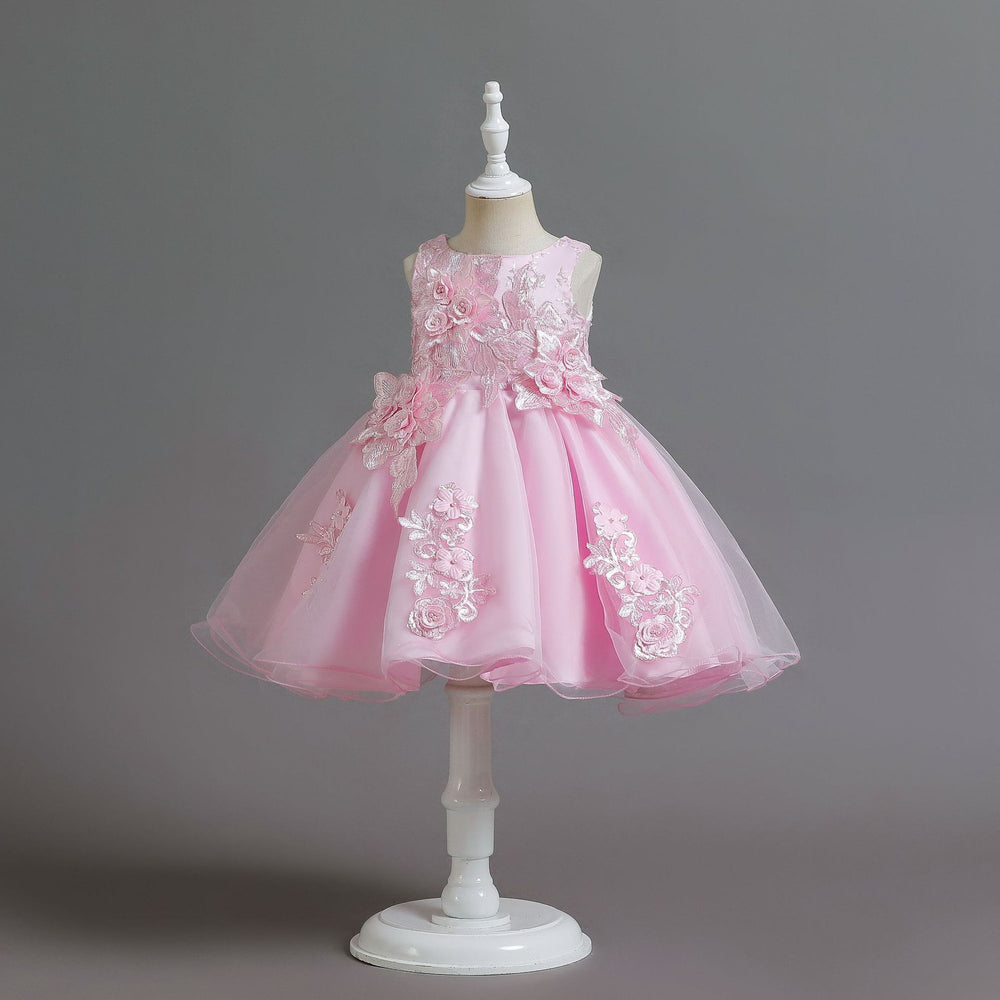New arrival: girls' formal dress - 3d floral princess gown for girls, elegant and grand style, perfect for proms and performances