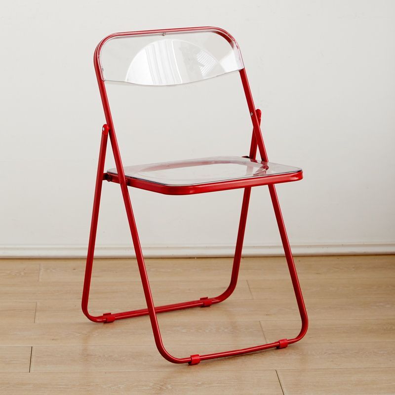 Casual foldable chair transparent crystal photo chair scandinavian acrylic fashion popular makeup stool backrest dining chair