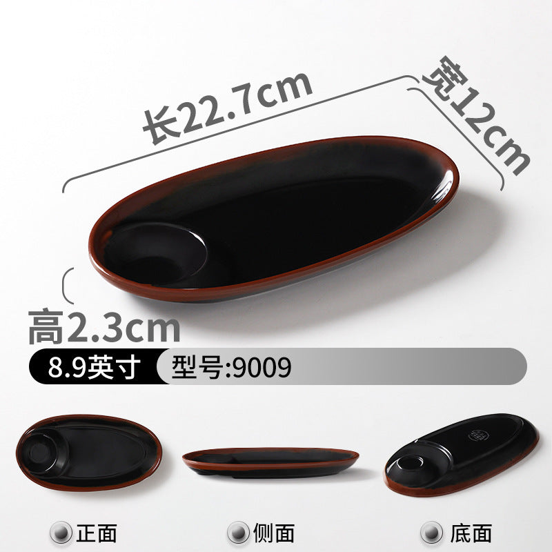 Melamine tableware plate commercial hot pot restaurant serving plate restaurant restaurant plate retro nostalgic barbecue side dish plate