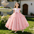 Girls' solid color mesh tutu wedding dress - perfect for children's day performances, birthday parties, and princess outfits - in stock!