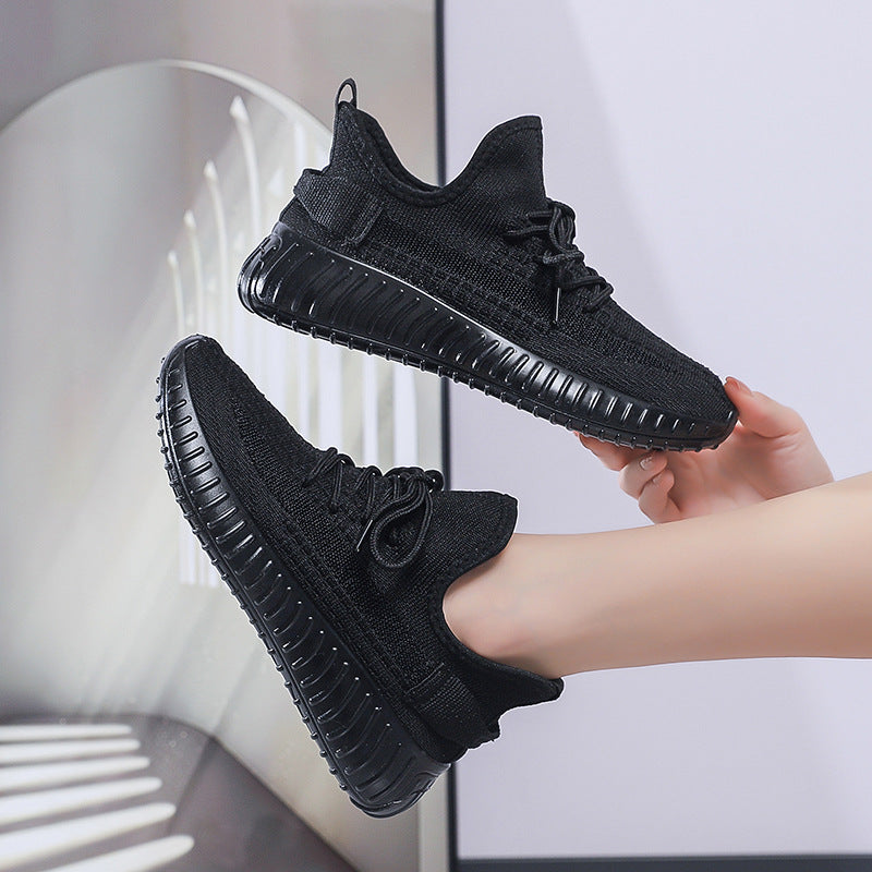 2025 new flyknit mesh women's shoes - summer breathable casual sneakers, versatile dad shoes, trendy athletic shoes