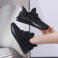 2025 new flyknit mesh women's shoes - summer breathable casual sneakers, versatile dad shoes, trendy athletic shoes