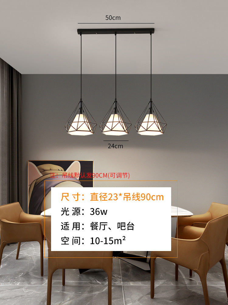 2025 starry sky projection one-word restaurant light Zhongshan home improvement lighting three rings diamond atmosphere chandelier led