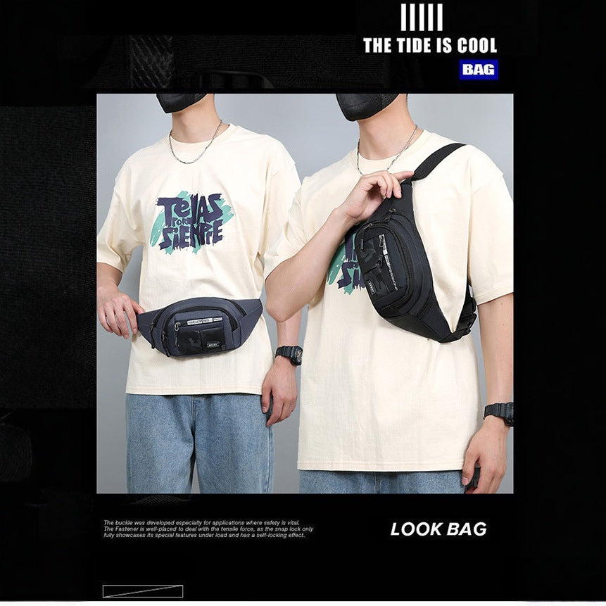 Fanny pack men's light and casual men's mobile phone multi-functional work belt bag wear-resistant anti-splashing messenger bag