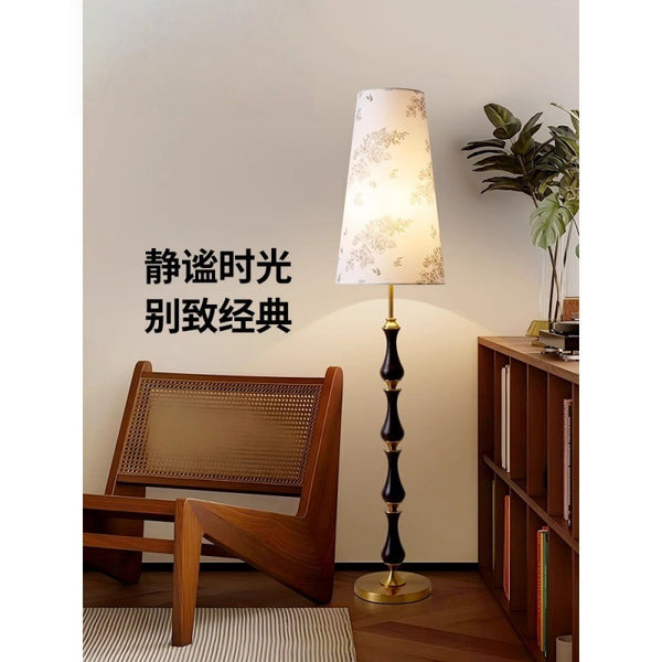 French retro fabric lampshade floor lamp Nanyang simple atmosphere living room sofa decorative creative lamp 1