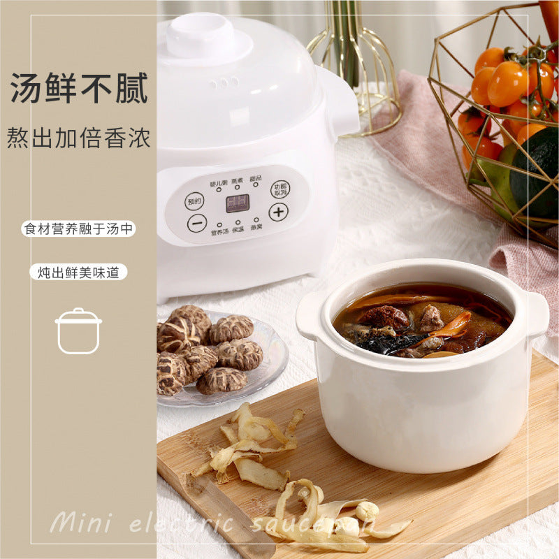Electric mini ceramic stew pot - multifunctional, programmable, and timed for health & wellness. perfect for soups, bird's nest, and more. ideal gift
