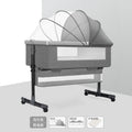Multifunctional foldable crib, portable newborn bassinet, convertible baby bed, splice-together large bed