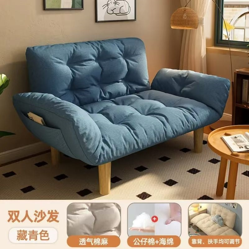 Lazy sofa small apartment bedroom balcony rental tatami apartment rental double sofa bed foldable
