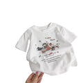 Kids' short-sleeve t-shirt - summer  new korean style cartoon cute puppy girl's top - trendy half-sleeve base layer