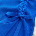 Retroelegant vest dress classy waist slimming look pleated drawstring long bottom hip-hugging knittingdress