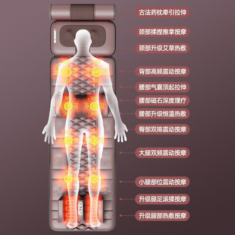 Massage mattress full body massager multifunctional electric massage pad home neck and waist hot compress vibration mattress wholesale