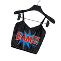 Retrofashion hot girl style sling tube top vest women's summerlettersequinshortpetites street tops trendy