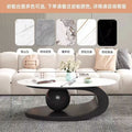 Oval coffee table, sintered stone coffee table, popular minimalist table for home living room, trendy nordic style coffee table, small apartment friendly