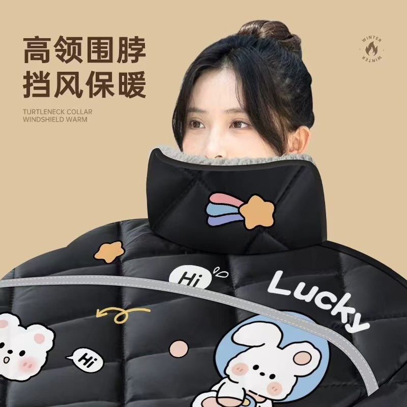 Electric vehicle windshield cover - new 2025 winter model: neck and shoulder protection, extra warm, oversized and thickened windshield for electric bikes