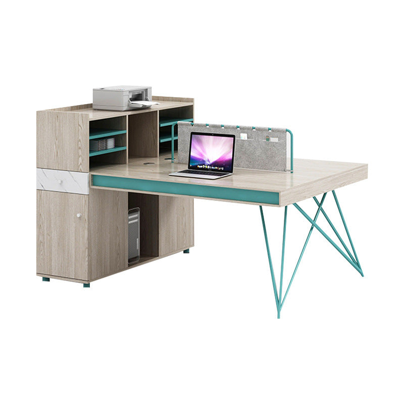 Saint li staff office desk - minimalist modern financial desk and chair set, computer desk, card slot, stylish employee office desk