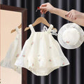 Baby girl summer outfit: cute princess romper dress - lightweight, sleeveless, perfect for first birthday!