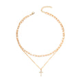 Cross sweater necklace wholesale fashion cross-border jewelry women's fall and winter full diamond fashionstylishcasual stacked necklace