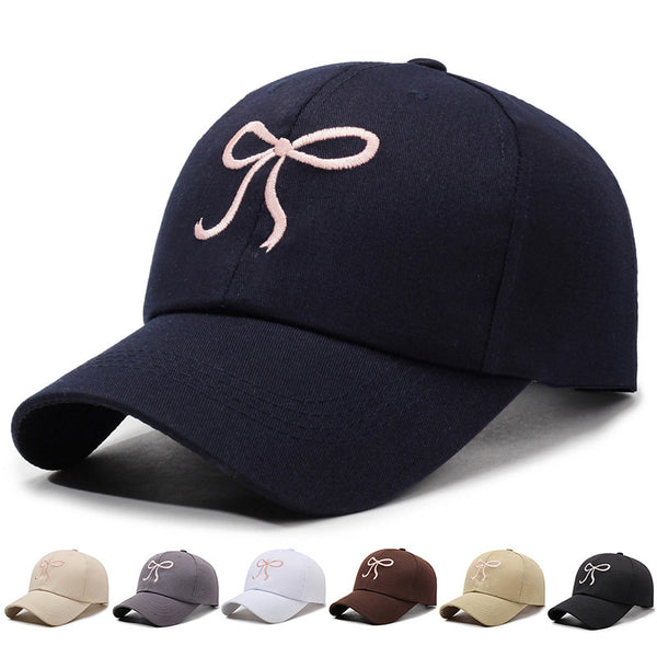 Women's Spring and Autumn New Bow Embroidered Baseball Cap Men's Outdoor Korean Edition Fashion Sunshade Casual Versatile Cap