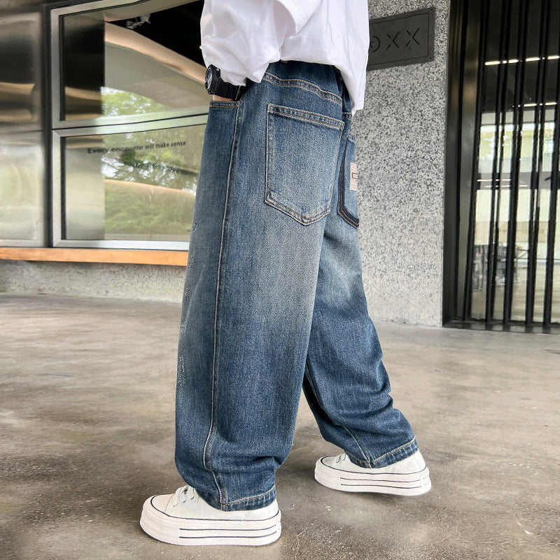 Boys' jeans - spring/autumn collection,  new arrivals: stylish and casual loose-fit jeans for boys, ages mid-child to big kid