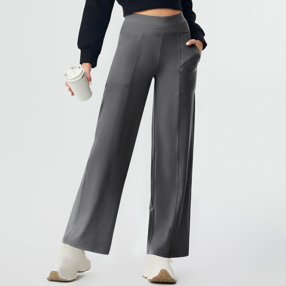 women's solid color high-waisted stretch pocket workout activewear leggings - yoga pants