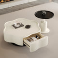 New arrival medieval style petal coffee table walnut cream style living room storage small apartment creative special-shaped combination