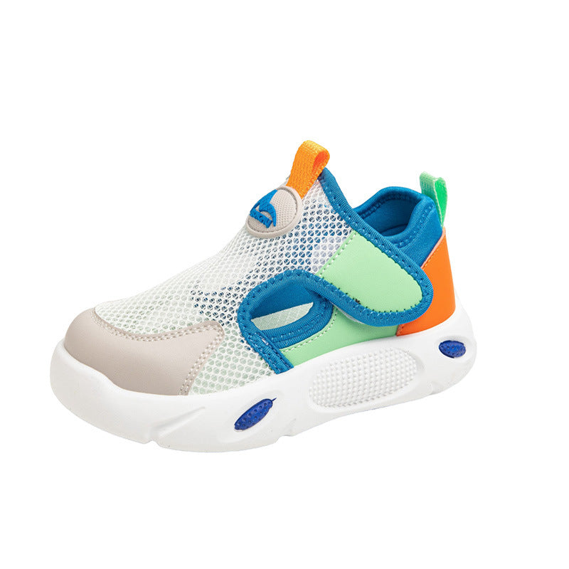 2025 summer new boys sandals thin children medium and older children mesh breathable boys sports single mesh shoes bag head