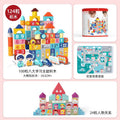 124 learning blocks including character relationships + puzzle bucket
