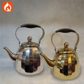 Export middle east stainless steel ling pattern kettle golden teapot hotel thickened large capacity handle water kettle tea kettle manufacturer