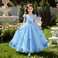 Girls' solid color mesh tutu wedding dress - perfect for children's day performances, birthday parties, and princess outfits - in stock!
