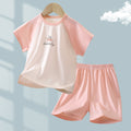 Yishimei summer new arrivalkids men's and women's small and medium-sized children's category a boneless tencel lyocell short-sleeved home clothes set
