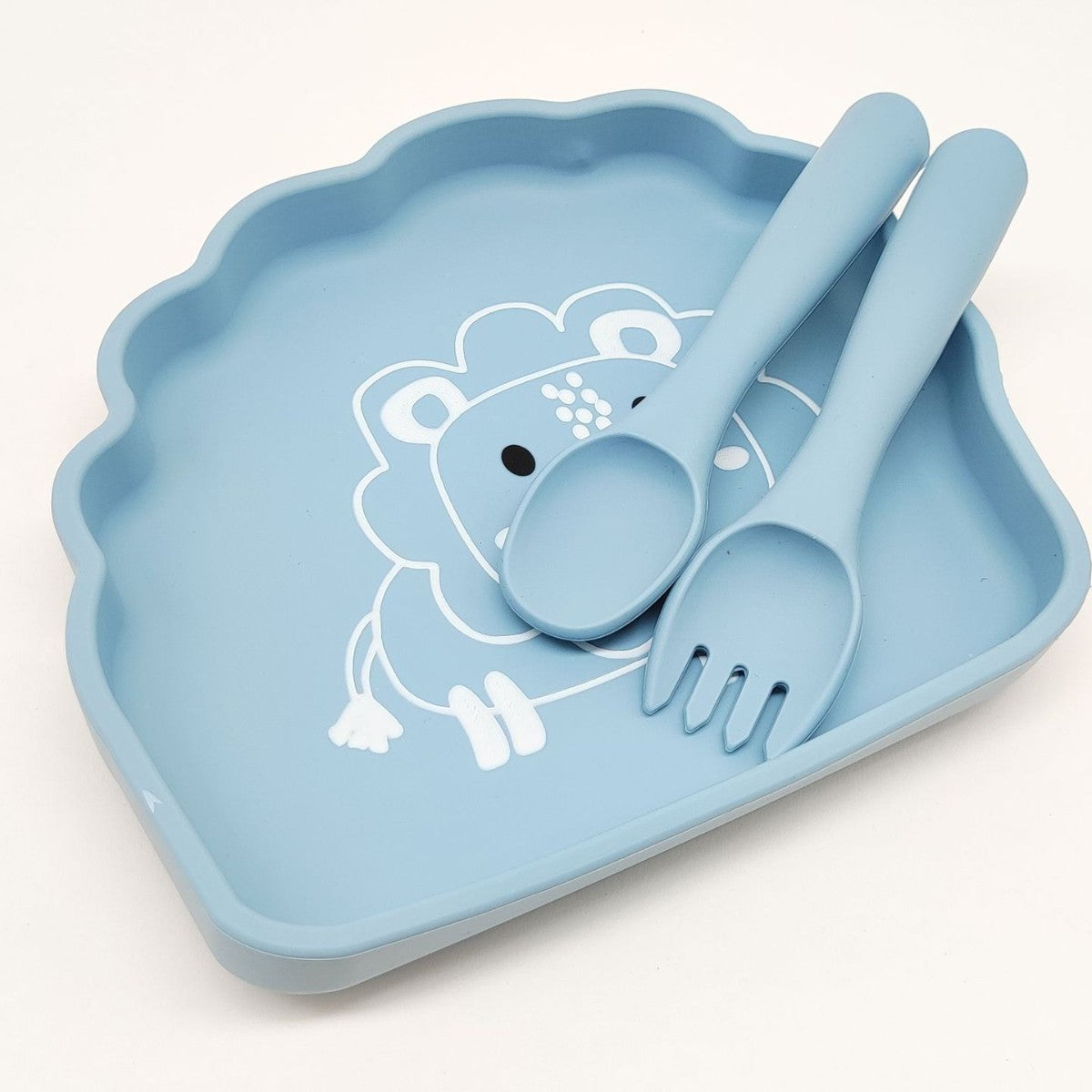 Children's Crocodile Elephant Silicone Plate Set Supplementary Food Grid Infant Learning to Eat Training with Suction Cup