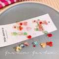 Super fairy dopamine colorful flower tassel stud earrings for women unique exaggerated elegant earrings 2026 new ear jewelry