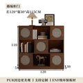 Half wall solid wood bookcase low cabinet storage cabinet all-in-one living room side cabinet combination cabinet storage rack color matching rattan bookshelf
