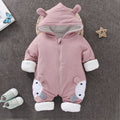 Baby winter mimi rabbit onesie - unisex baby outfit, thickened warm romper, newborn winter cotton jumpsuit