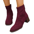 Export thick heel thin boots women's autumn winternew arrival suede square toe fashion elastic fashion boots cross-border plus size short boots