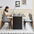 Foshan pure black slate dining table and chair set small apartment dining table for home restaurant rectangular shunde dining table