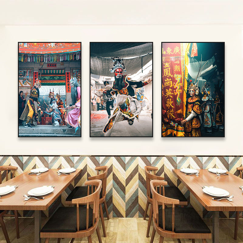 Chaoshan English song and dance decorative painting restaurant hotel box ethnic characteristics traditional culture hanging painting hot pot shop mural