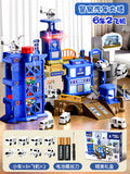 Police parking garage [battery gift set] - 6 cars + 2 airplanes