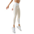 Eco-friendly recycled beauty stripe asymmetrical yoga pants - women's high-waisted leggings for fitness, outdoor running, and yoga