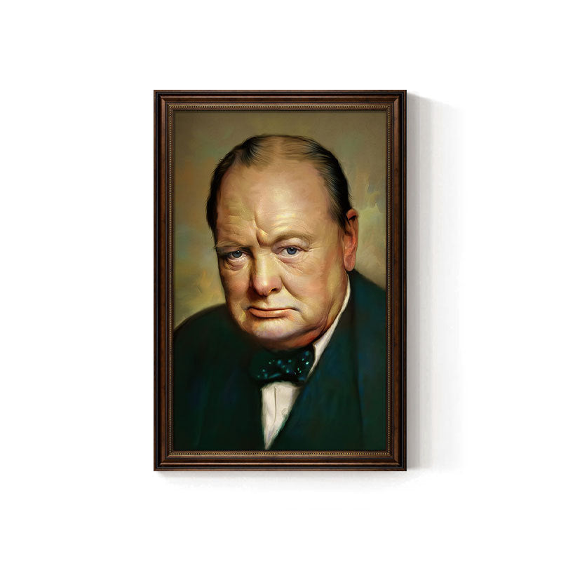 Churchill cigar bar decorative painting American celebrity retro bar club KTV box hanging painting tobacco and alcohol shop mural