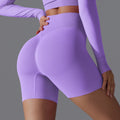 European and american seamless yoga shorts - high waist, butt-lifting, compression shorts - breathable, quick-drying, running, sports, fitness, 3/4 length shorts