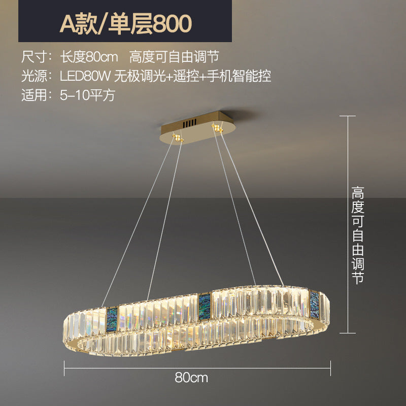 Living room crystal chandelier light luxury combination modern simple dining room master bedroom light 2022 new whole house package lighting