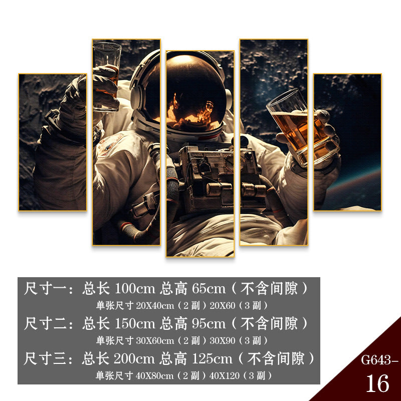 Bar wall decoration painting astronauts astronauts KTV background wall hanging painting Qingba pub nightclub box mural